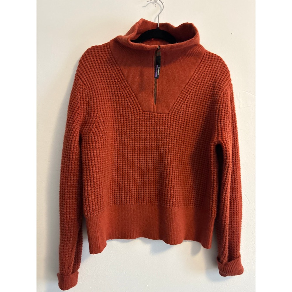 Patagonia Womens Recycled Wool Blend 1/4 Zip Sweater Burl Red Small Gorpcore